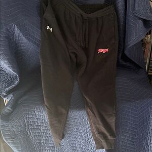 Under Armour Black Joggers with Red and White Terps logo